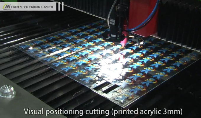 printed acrylic laser cutting with vison camera system