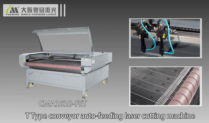 T type conveyor Auto Feeding Double- head Laser Cutting Machine CMA1610 FET/CMA1810 FET