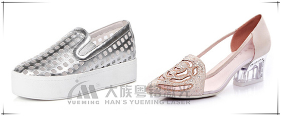 laser engraving machine engraves shoes